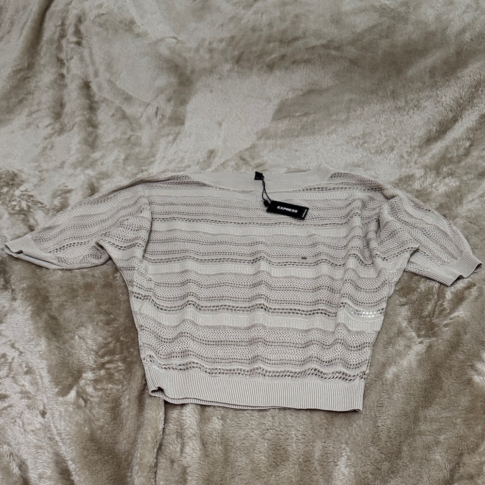 Express Beige Knit Blouse